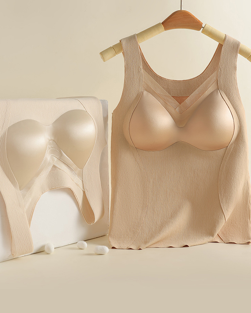 Gathered Upper Breast-Holding Warm Shaping Vest-Curvy-Faja