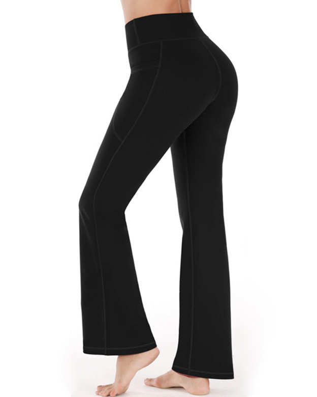 High Waisted Elastic Tummy Control Flared Yoga Pants
