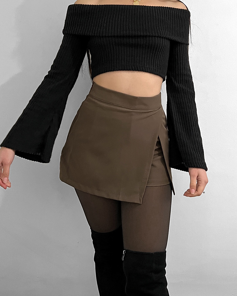 Front Slit Hip Shorts Skirt (Pre-Sale)