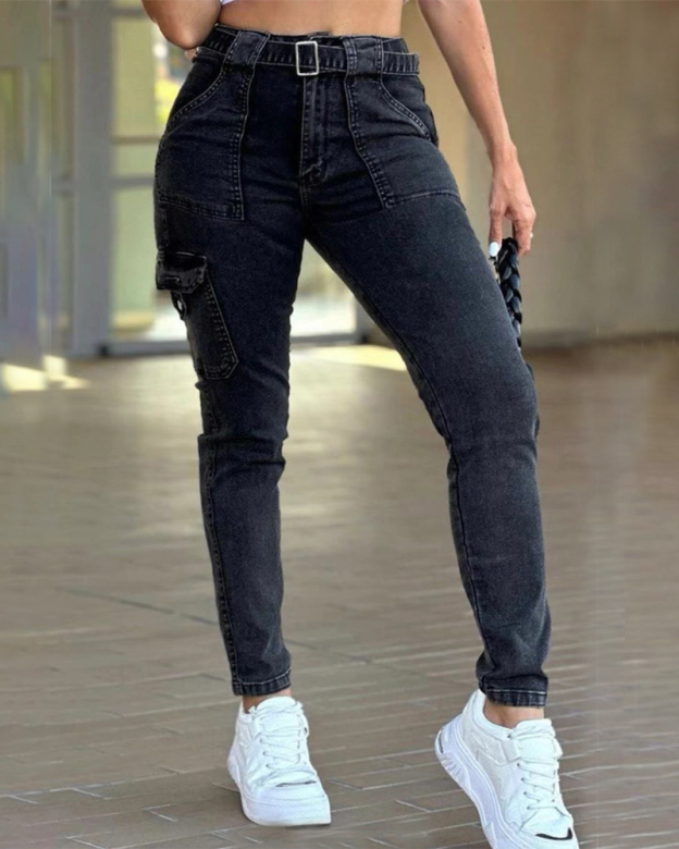 High Elastic Black Sexy Skinny Pants-Curvy-Faja