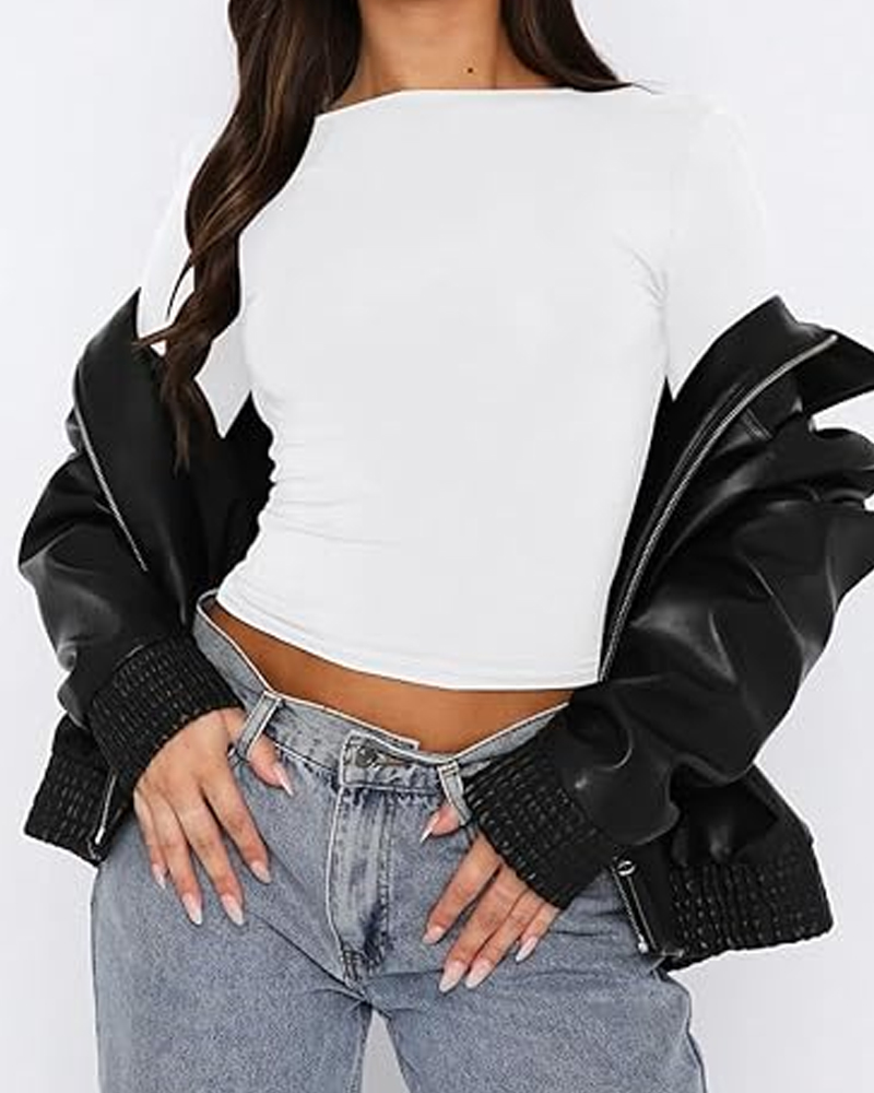 Reversible T-Shirt Top-Curvy-Faja