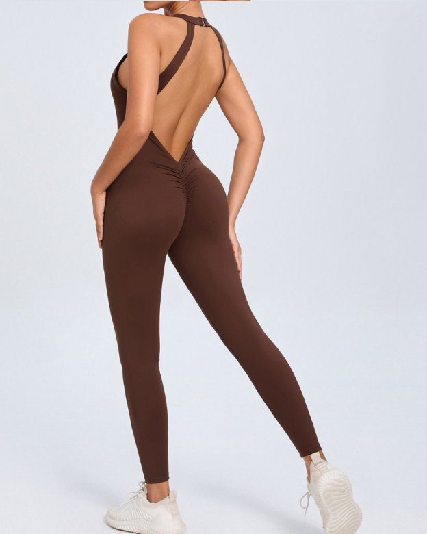 Backless Hip Lifting Yoga Bodysuit-Curvy-Faja