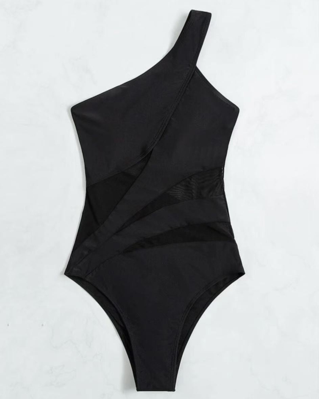 Sexy Solid Color One-Piece Swimsuit for Women