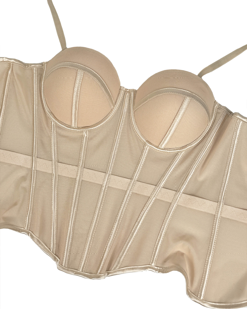 Sexy Mesh Suspender Corset