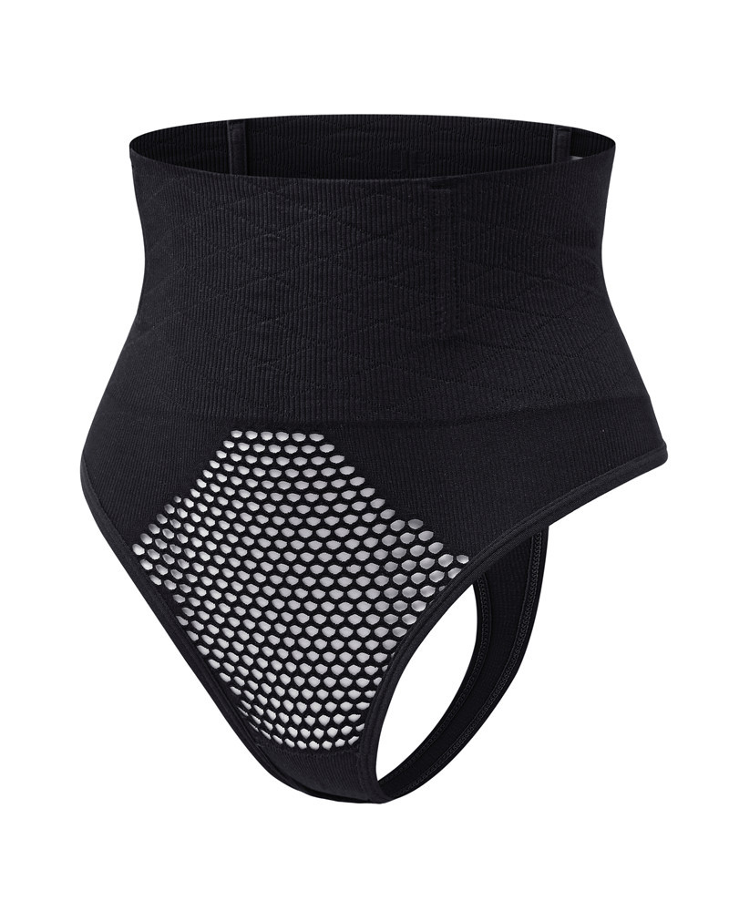 Hollow-Out High-Waisted Thong For Tummy Control Hip Lifting