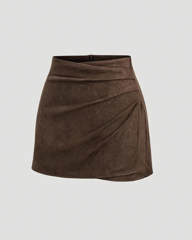 Retro Pleated Slim-Fit Short Skirt