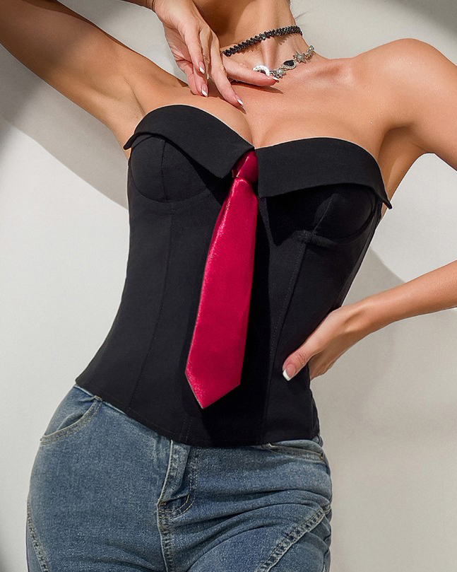 Bandeau Tie Slimming Corset Top-Curvy-Faja