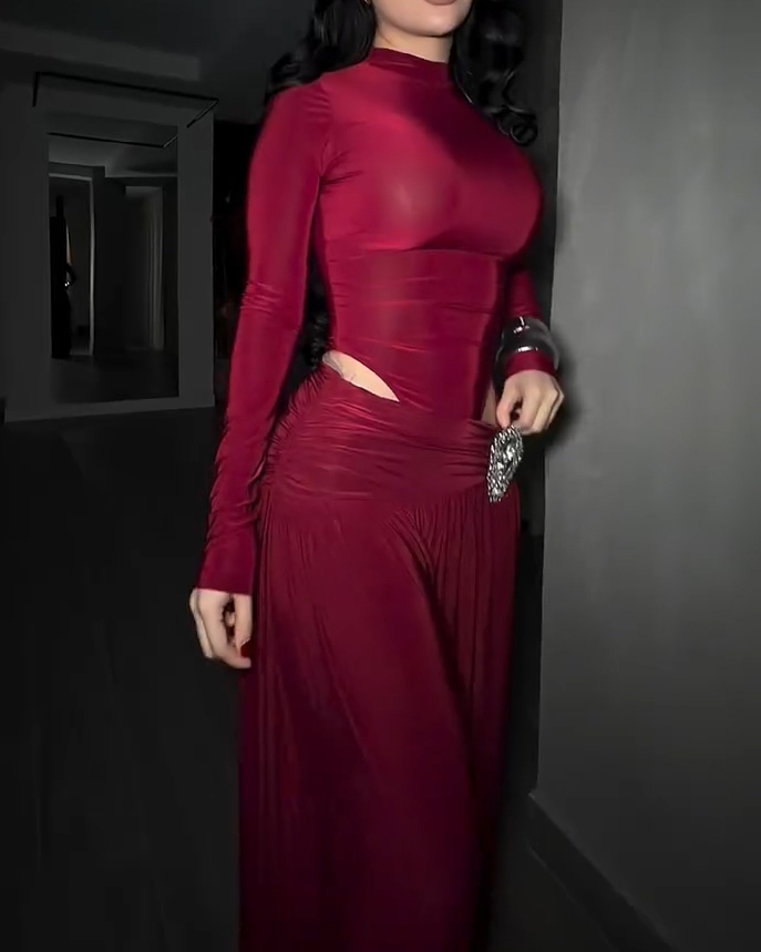 Women's Long-Sleeved Wide-Leg Slim Fit Two-Piece Set