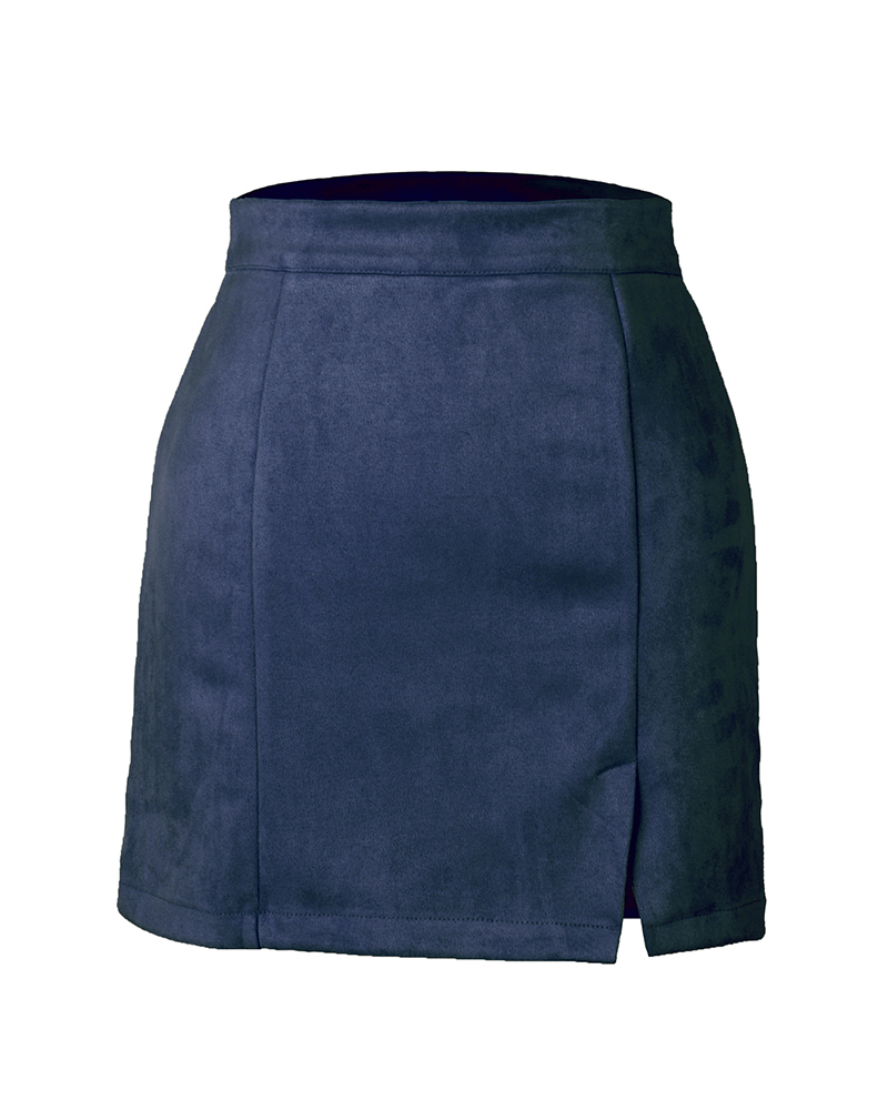 Autumn And Winter Suede Hip Skirt-Curvy-Faja