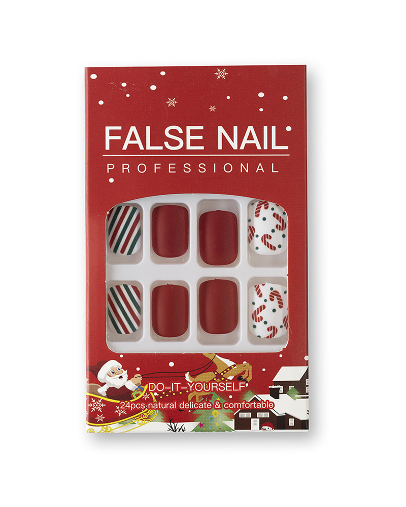 Short Matte Christmas Nail Art With Christmas Elements-Curvy-Faja