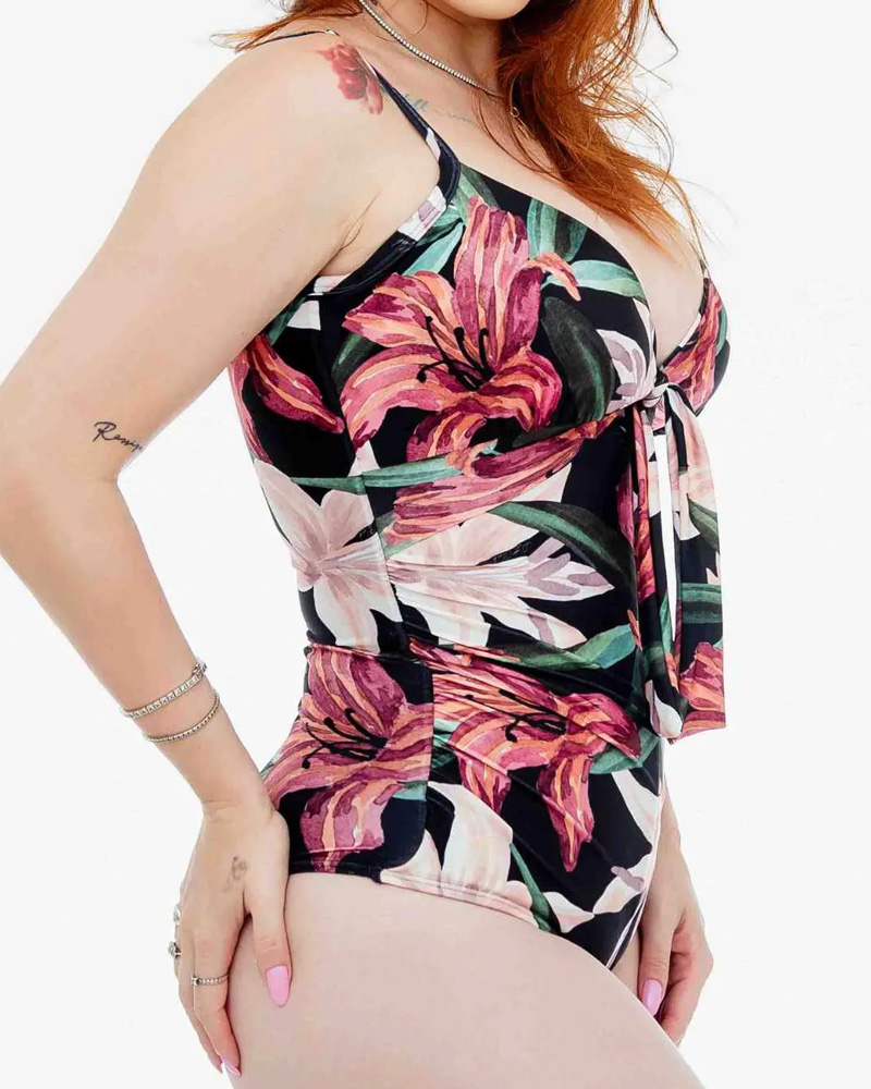 Printed Bow Double Layer Body Shaper