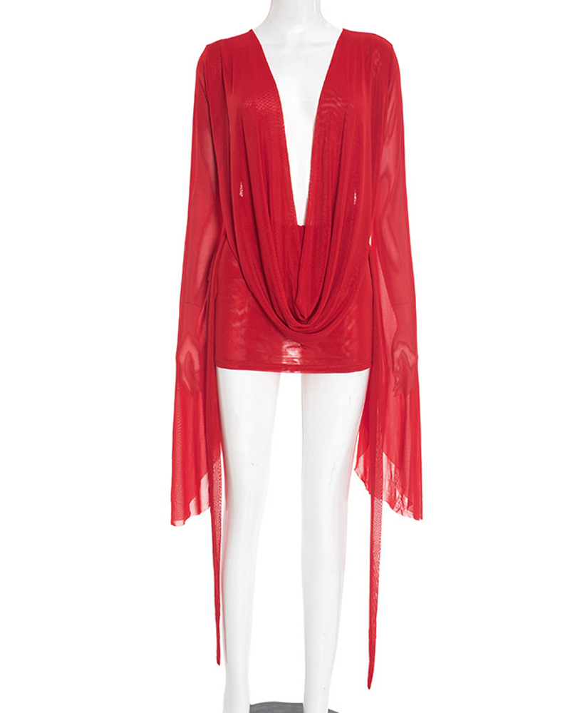 Sexy Mesh Bodycon Backless Dress