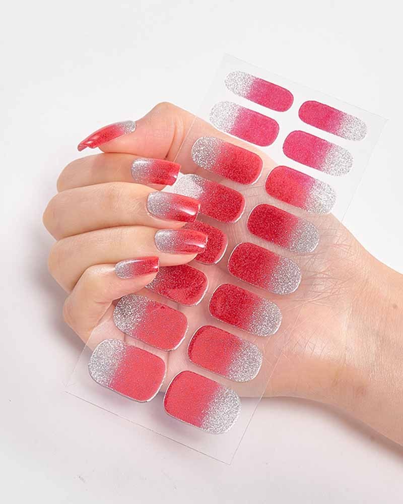 Gradient Glitter Nail Sticker-Curvy-Faja