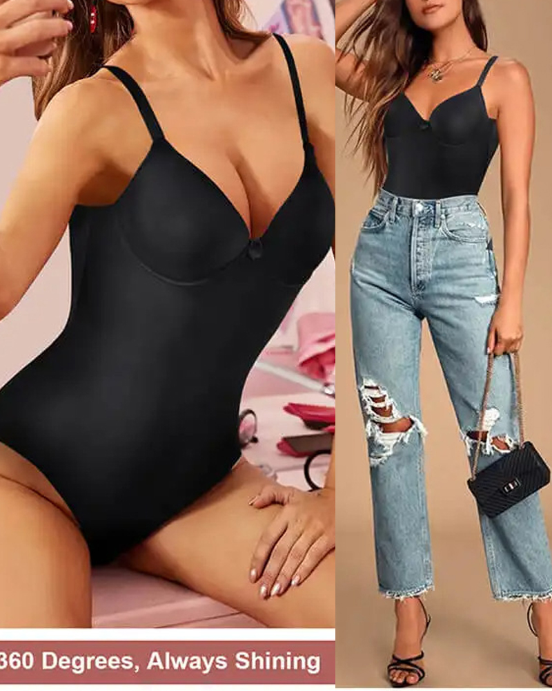 Tight Waist And Hip Lifting Sling Body Shaping Bodysuit-Curvy-Faja