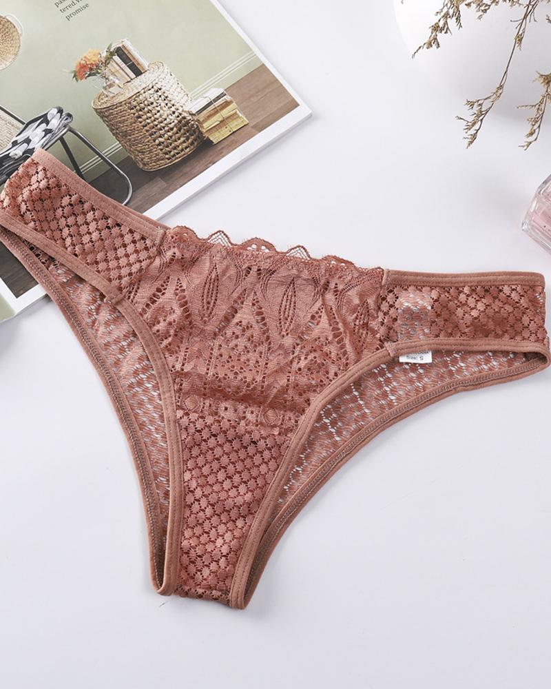 Sexy Transparent Hollow Briefs-Curvy-Faja