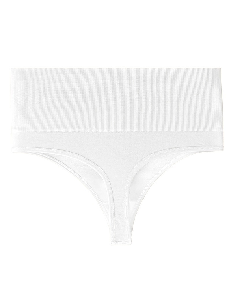 Threaded Solid Color Simple Thong-Curvy-Faja