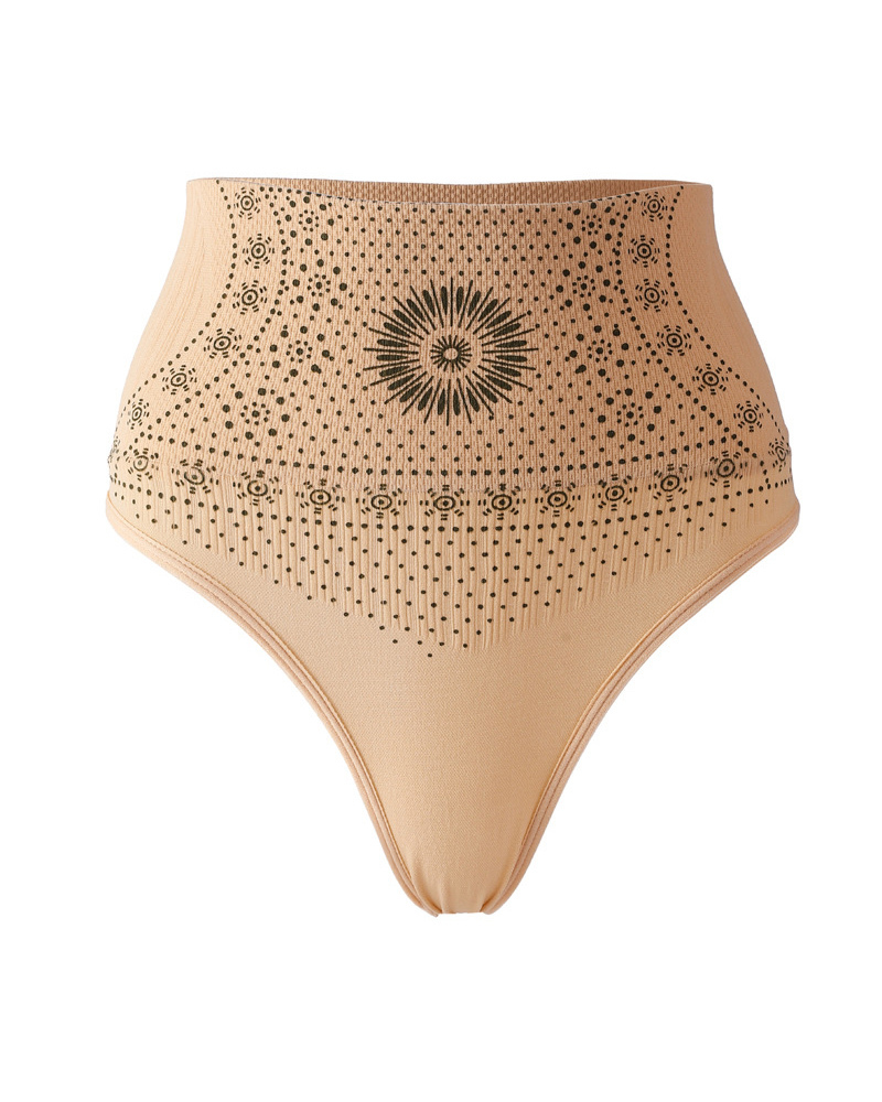 Printed Sexy Waist Thong-Curvy-Faja