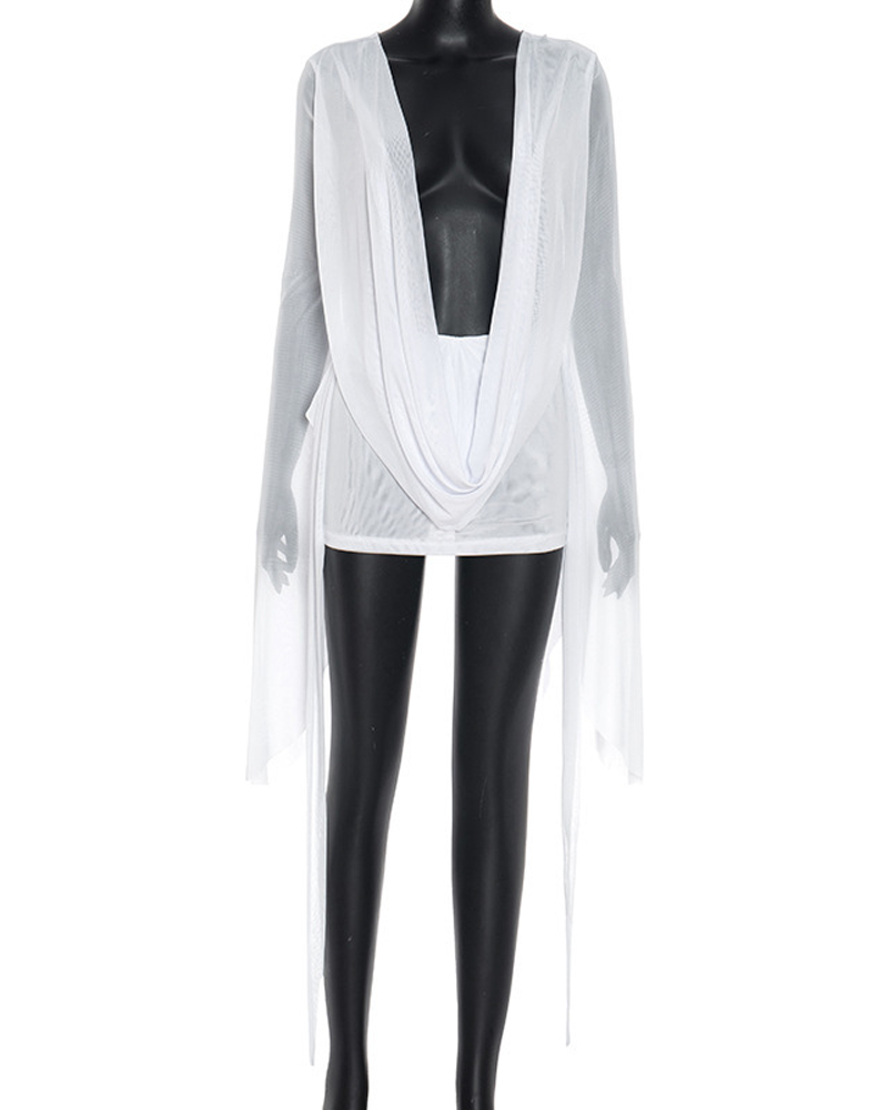 Sexy Mesh Bodycon Backless Dress