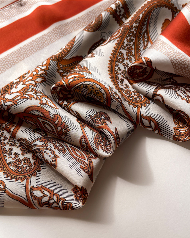 Vintage Cashew Paisley Square Scarf-Curvy-Faja