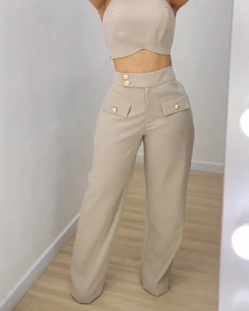 Loose Wide Leg Suit Pants