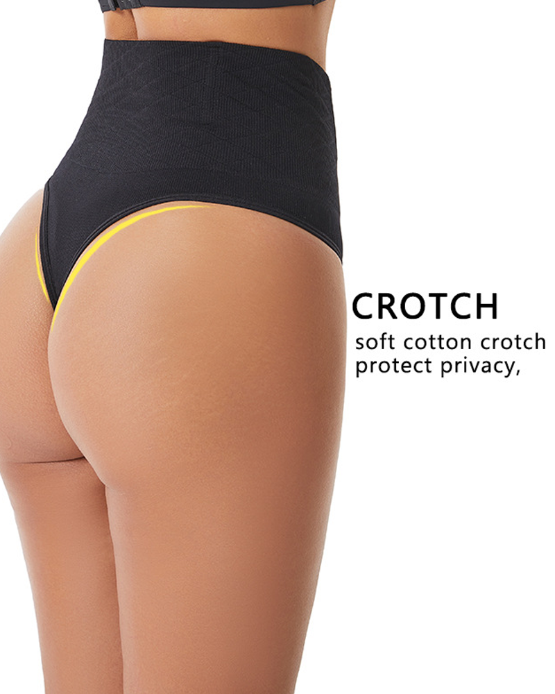 Hollow-Out High-Waisted Thong For Tummy Control Hip Lifting