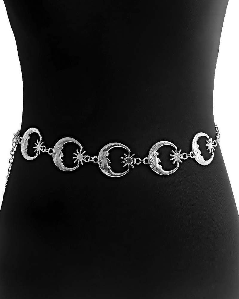 Fashionable Retro Moon Star Waist Chain