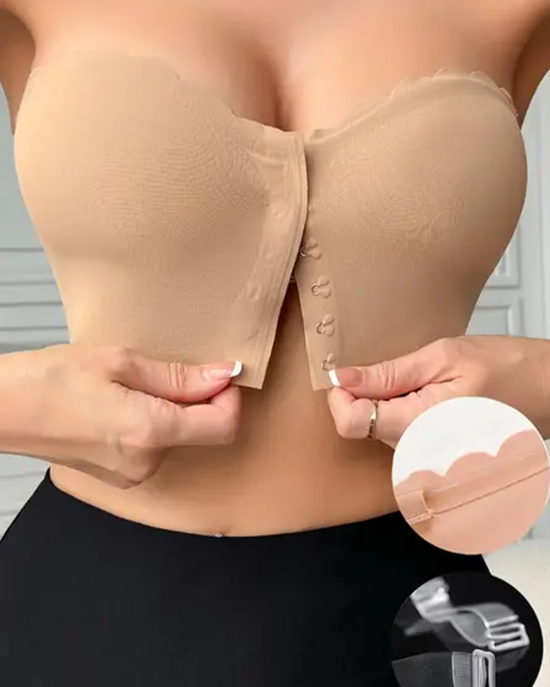 Strapless Bra With Front Clasp Anti-Slip Design