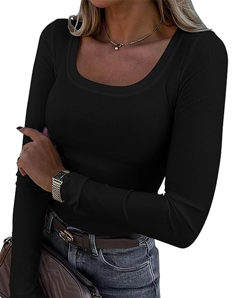 Slim Fit Long Sleeves With Ribbed Stripes-Curvy-Faja