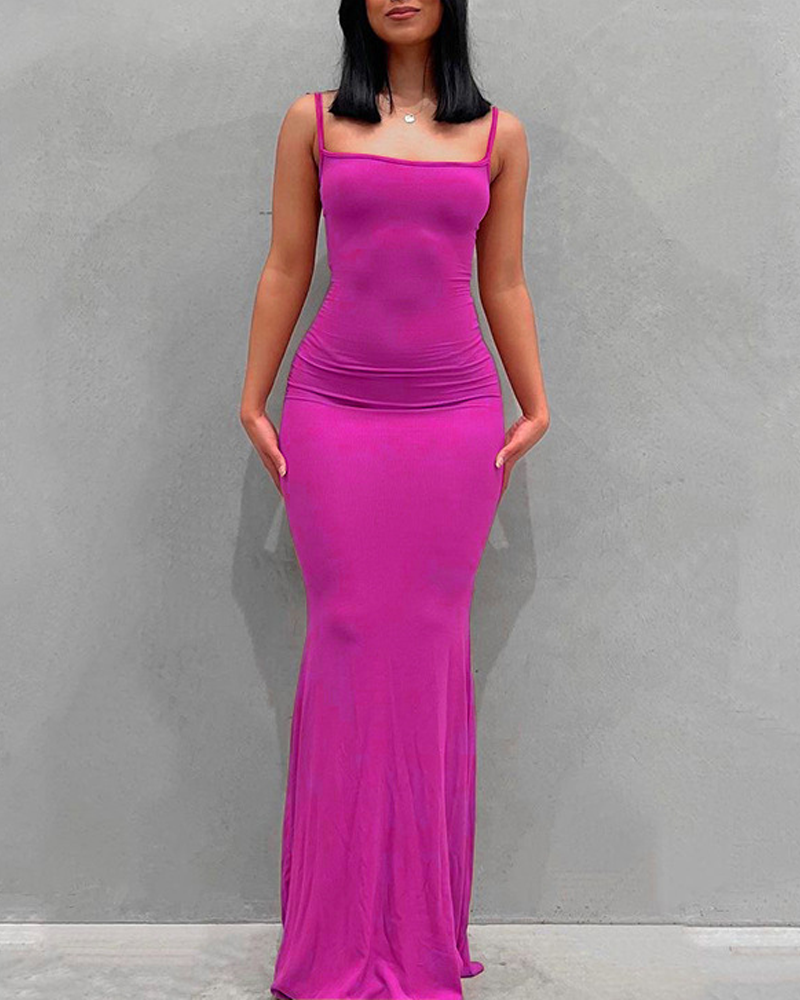 Mermaid Fitted Spaghetti Strap Dress