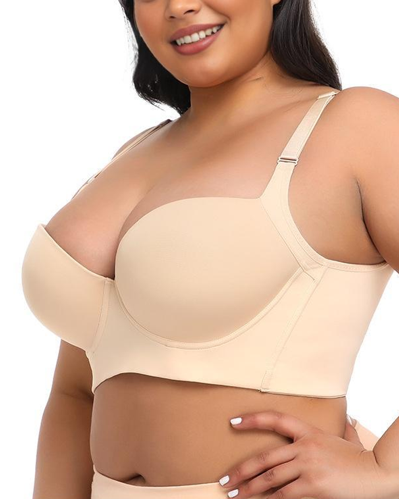 Plus-Size Underwire Bra To Support Side Breast Tissue And Prevent Sagging