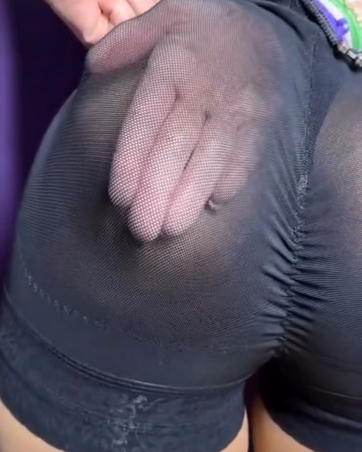 Sheer Mesh Butt Ehancing Shaper Shorts-Curvy-Faja