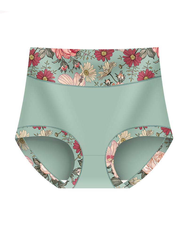 Soft Flattering Floral High-Waisted Panties