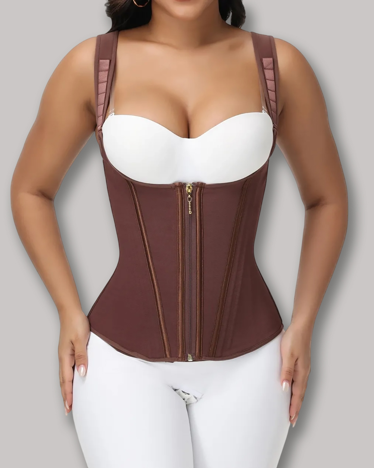Waist Trainer for Women Corset Vest Body Shaper Cincher Trimmer Tank Top Sport Girdle with Steel Bones-Curvy-Faja