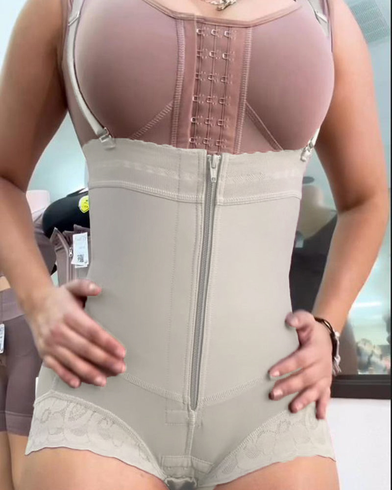 Button-zip Shapewear-Curvy-Faja
