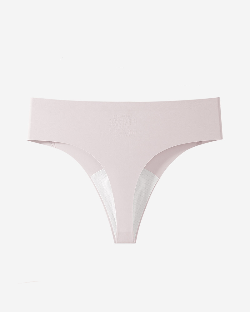 Ice Silk Seamless No Show Yoga Thong Underwear