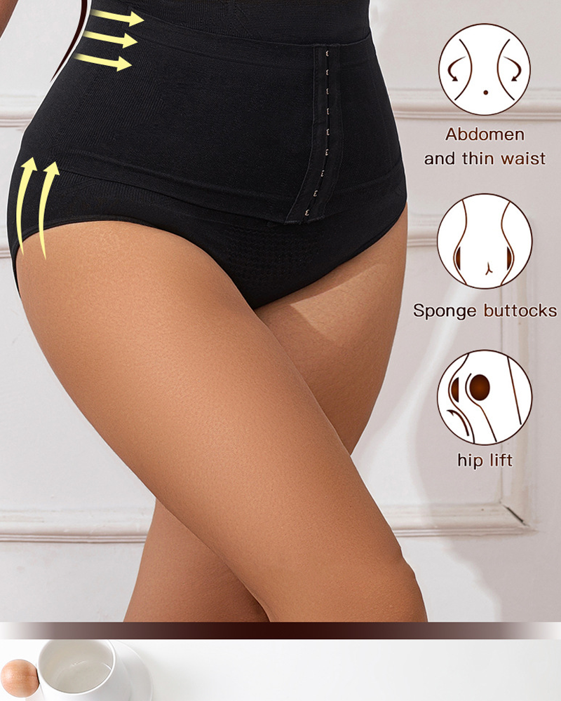 High Waisted Shaping And Reinforced Button Tummy Control Underwear