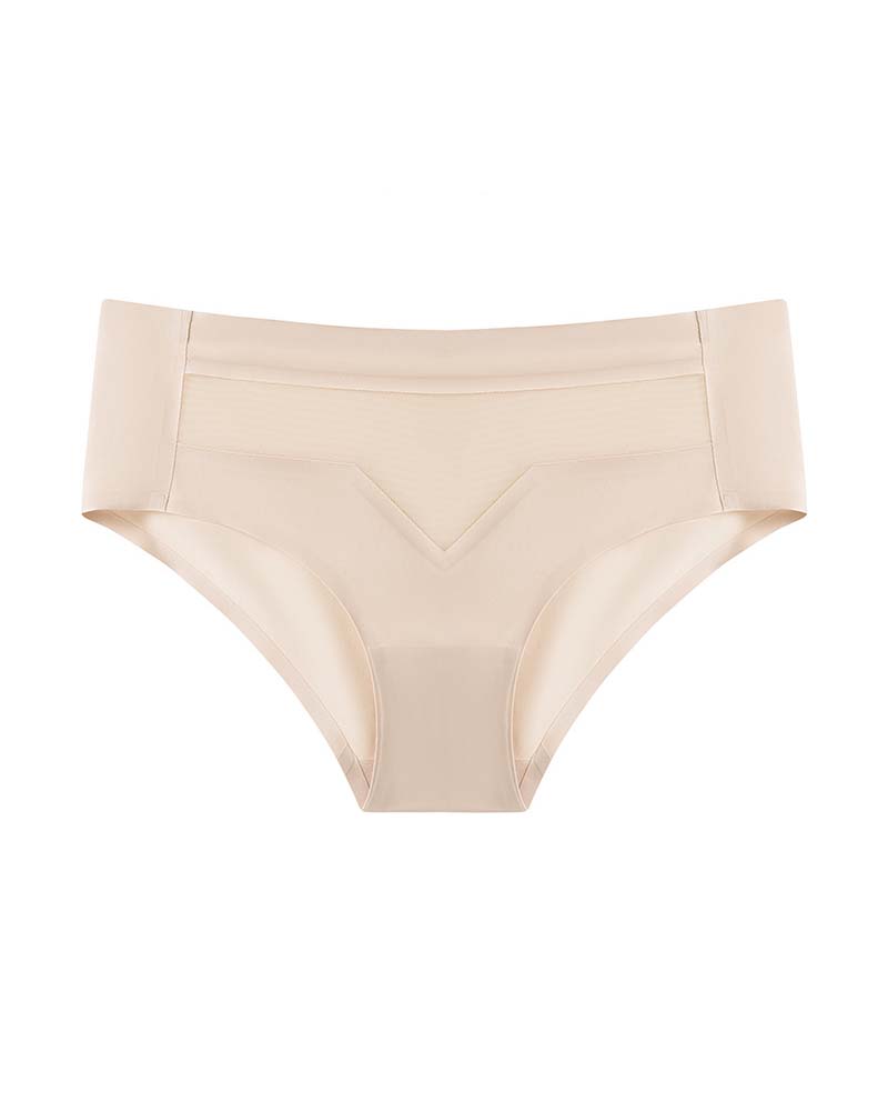 Mid-Waist Ice Silk Naked Invisible Underwear-Curvy-Faja