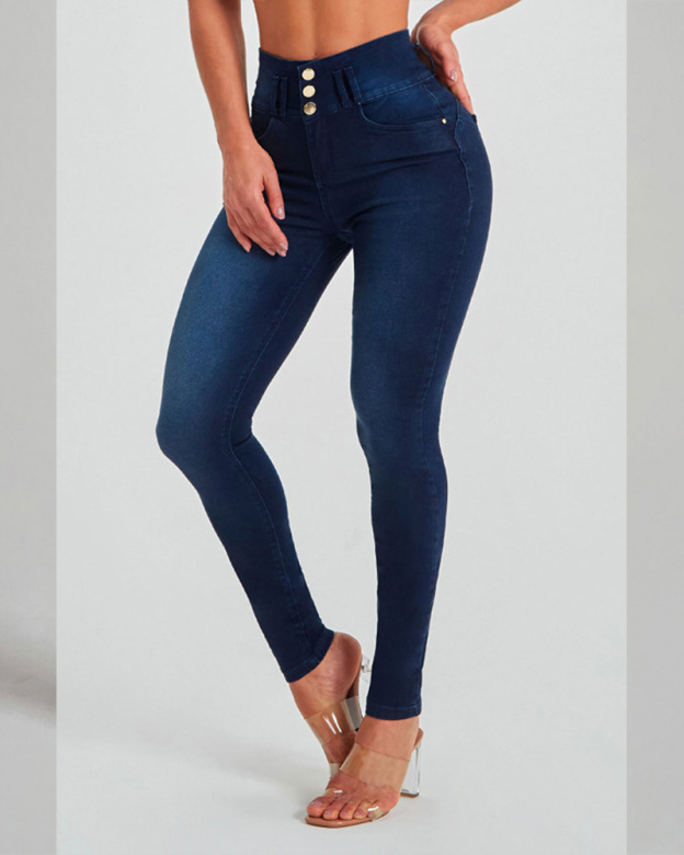 High-Waisted Skinny Stretch Sculpted Hip Lift Jeans