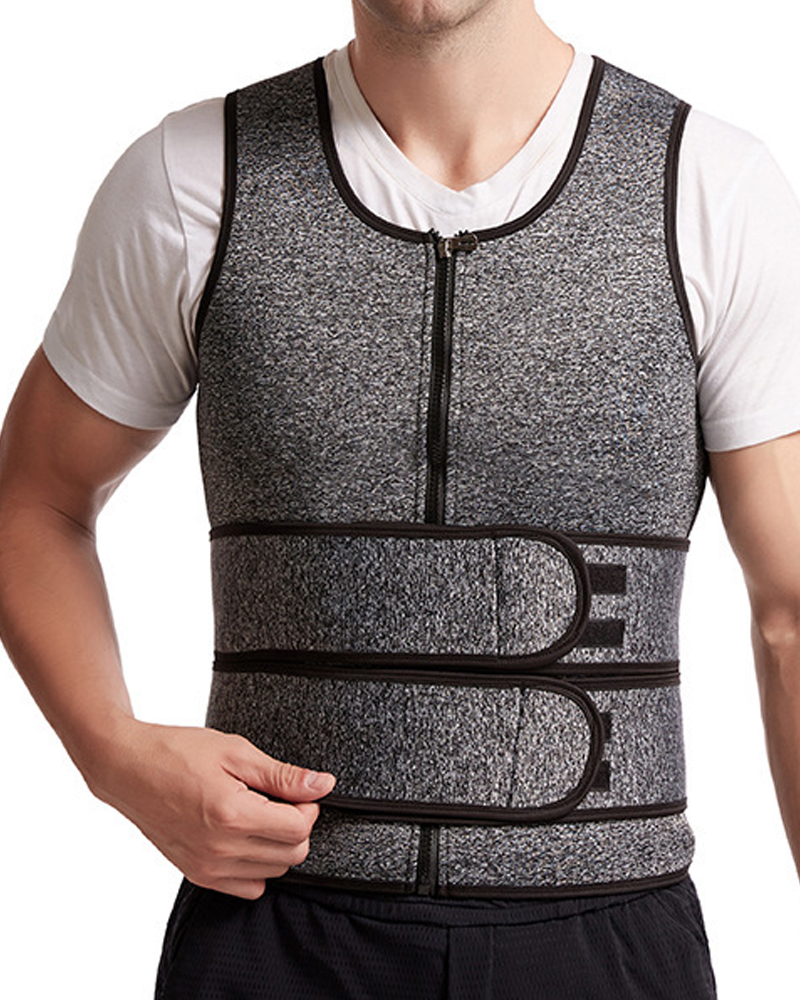 Men's Double Belt Tummy Control Vest Sweat-Proof Fitness Corset