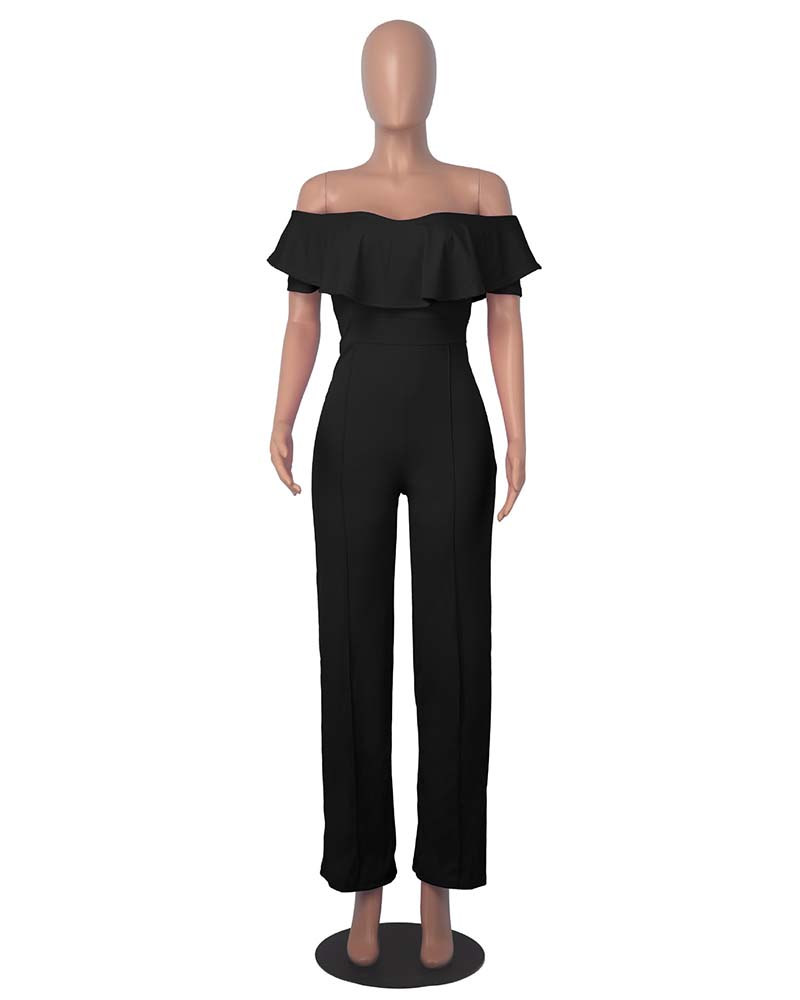 V-Neck Peplum Sexy Waistline Romper