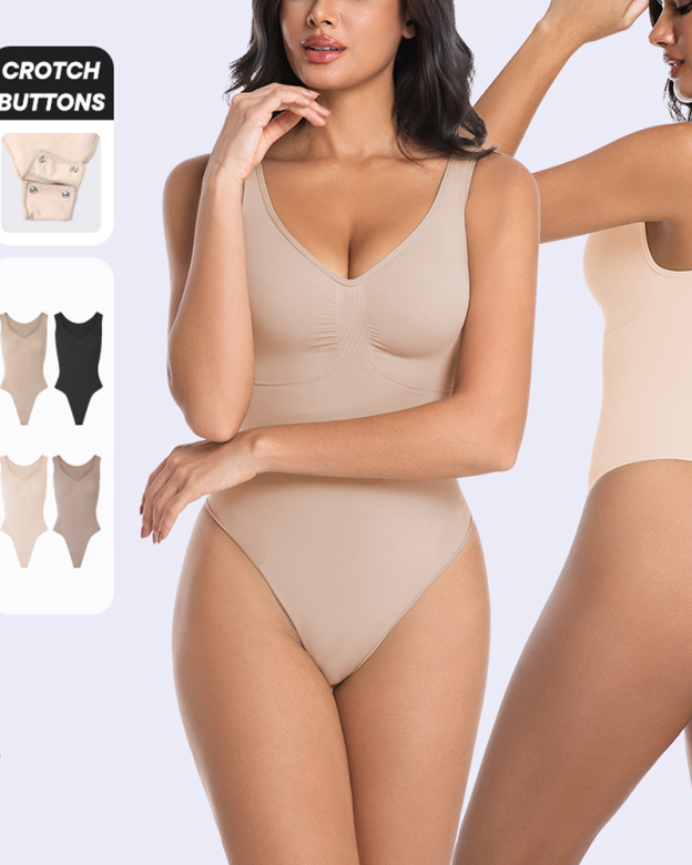 Seamless One-Piece Bodysuit Seamless Tummy Control And Shaping Thong