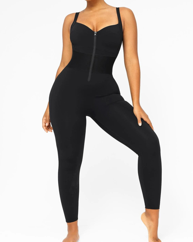 Women's Adjustable Straps Tummy Control Shaping Jumpsuit-Curvy-Faja