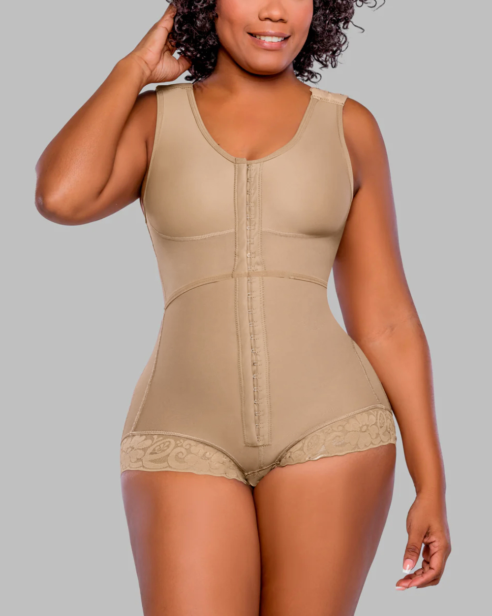 Butt Lifting Hook & Eye Tummy Control Slimming Body Shaper-Curvy-Faja