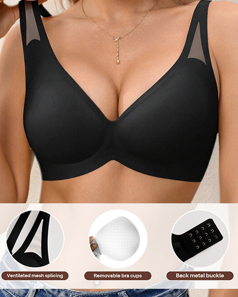 Seamless V-Neck Push-Up Bra