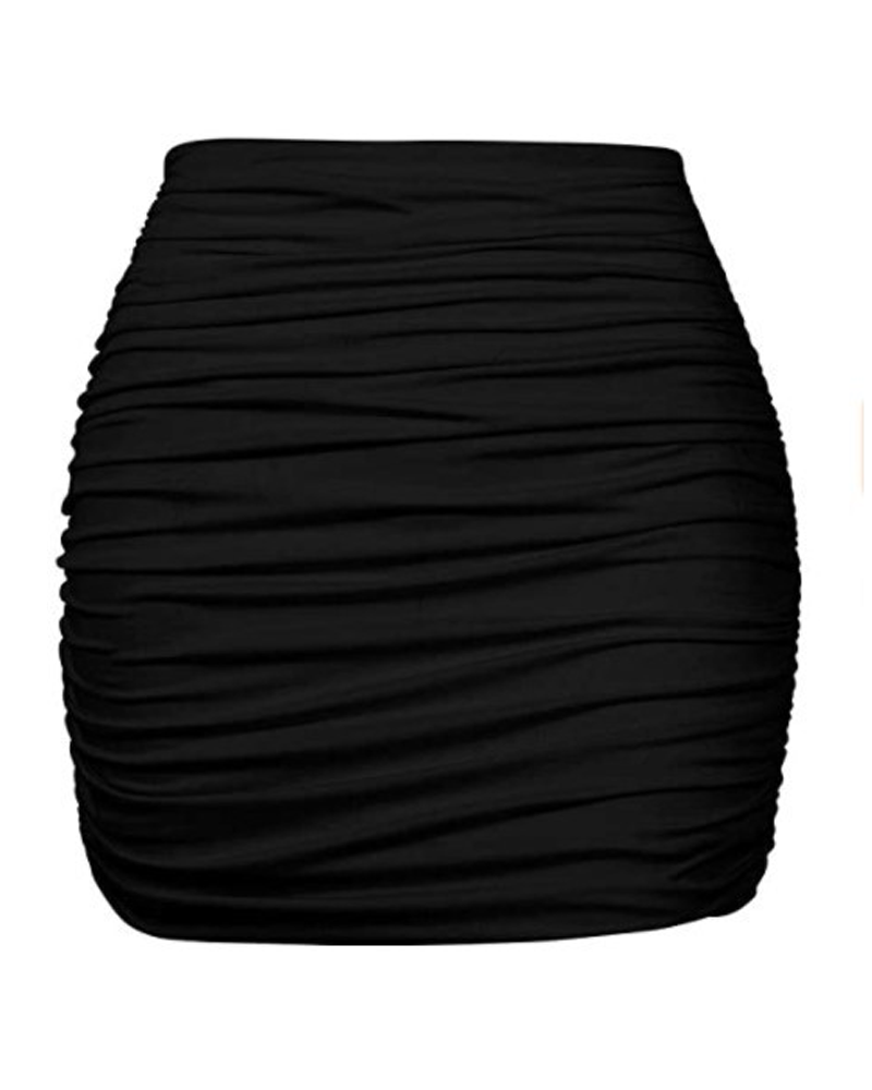 Pleated Tight Mini Skirt