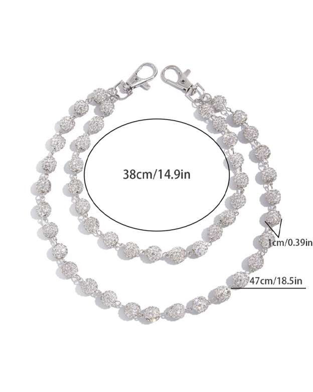 Fashionable Multi-Layered Rhinestone Waist Chain