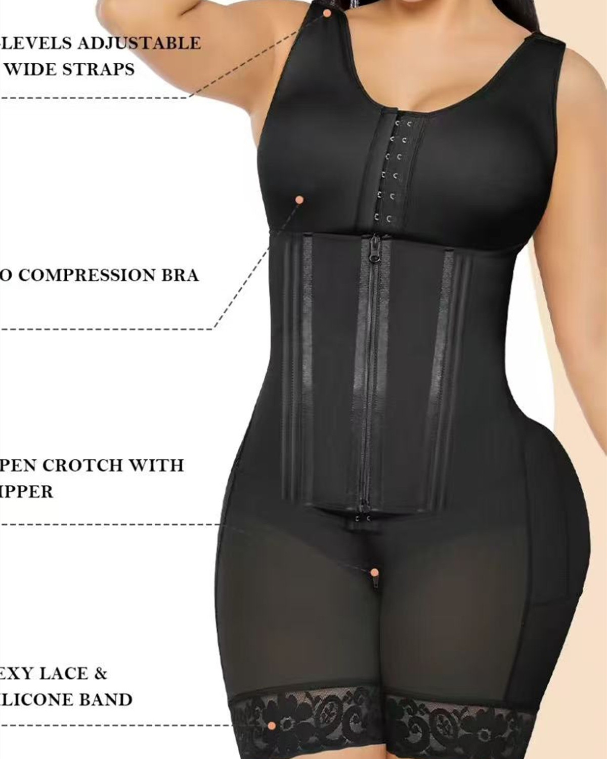 Double Pressure Chest Wrapping Belly Compression Breathable Body Shaper