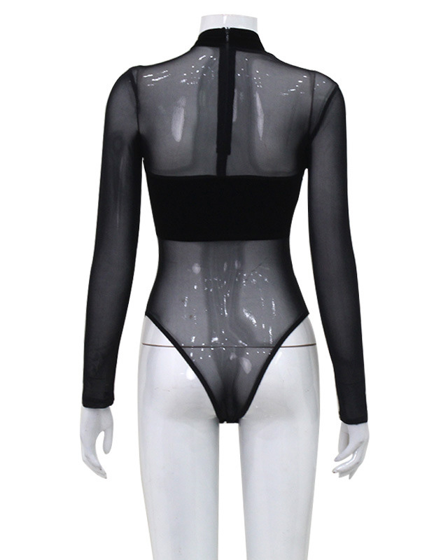 Cross-Cut Tight Long-Sleeved Jumpsuit-Curvy-Faja