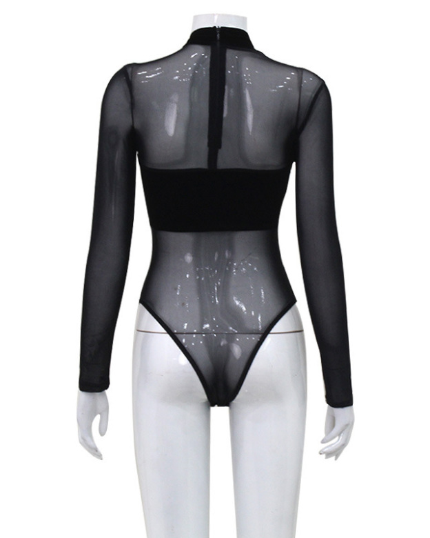 Cross-Cut Tight Long-Sleeved Jumpsuit-Curvy-Faja