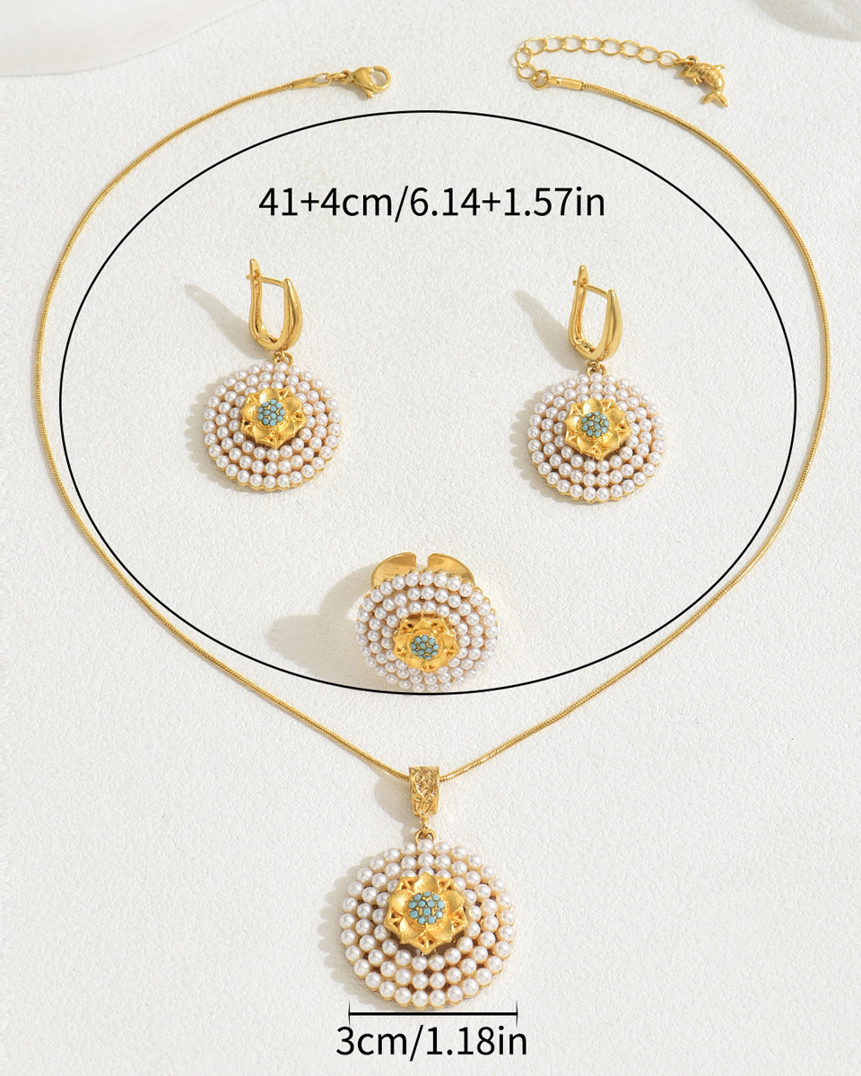 Geometric Pearl Jewelry Set-Curvy-Faja